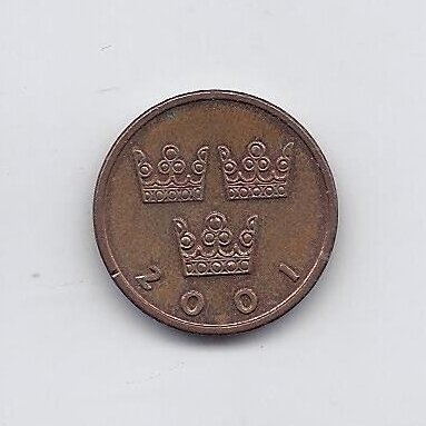 SWEDEN 50 ORE 2001 B KM # 878 VF/XF 1