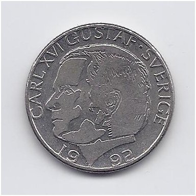 SWEDEN 1 KRONA 1992 KM # 852a VF/XF 1