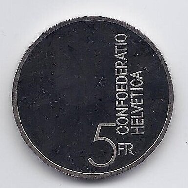 SWITZERLAND 5 FRANCS 1985 KM # 64 PROOF European Year of Music 1