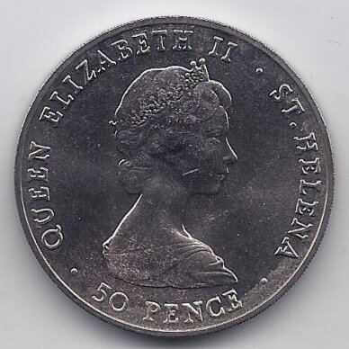 ST. HELENA 50 PENCE 1984 KM # 13 UNC Prince Andrew visit 1