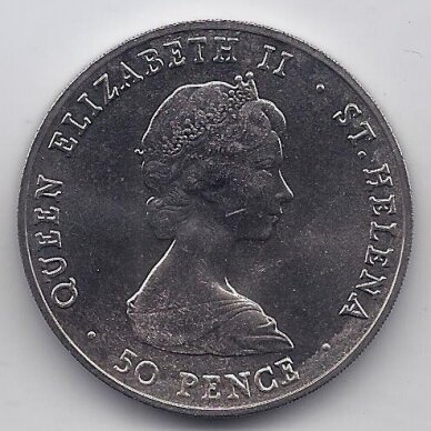 ST. HELENA 50 PENCE 1984 KM # 13 AU Prince Andrew visit 1