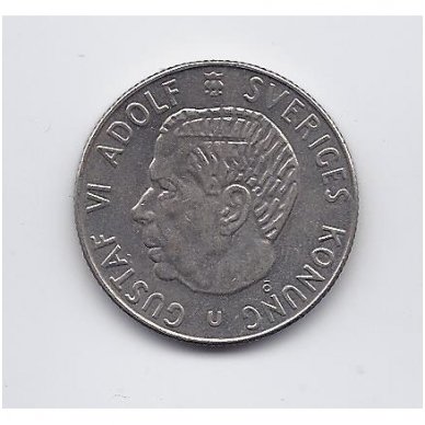 SWEDEN 1 KRONA 1971 KM # 826a XF 1