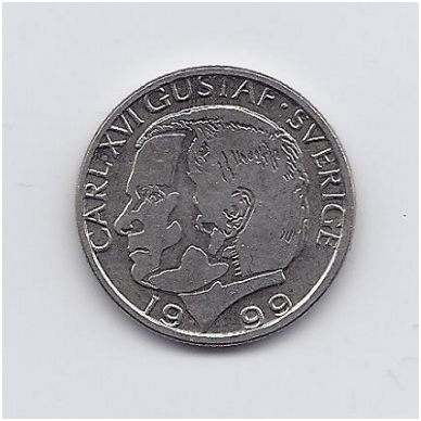 SWEDEN 1 KRONA 1999 KM # 852a XF 1