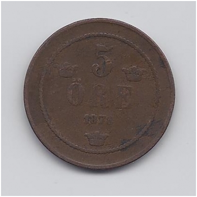 SWEDEN 5 ORE 1878 KM # 736 F/VF