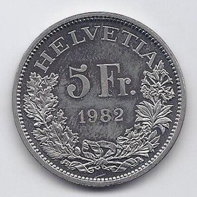 SWITZERLAND 5 FRANCS 1982 KM # 61 AU Gotthard Railway 1