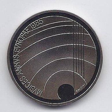SWITZERLAND 5 FRANCS 1985 KM # 64 PROOF European Year of Music