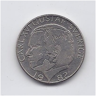 ŠVEDIJA 1 KRONA 1981 KM # 852 VF/XF 1