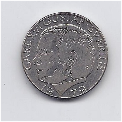 SWEDEN 1 KRONA 1979 KM # 852 VF/XF 1