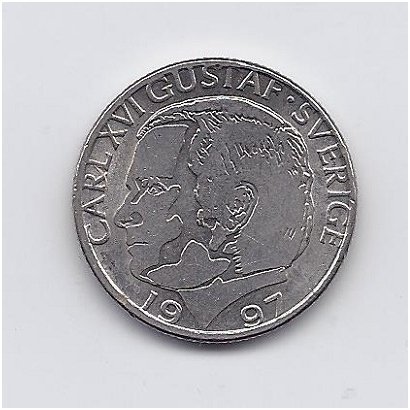 SWEDEN 1 KRONA 1997 KM # 852a XF 1