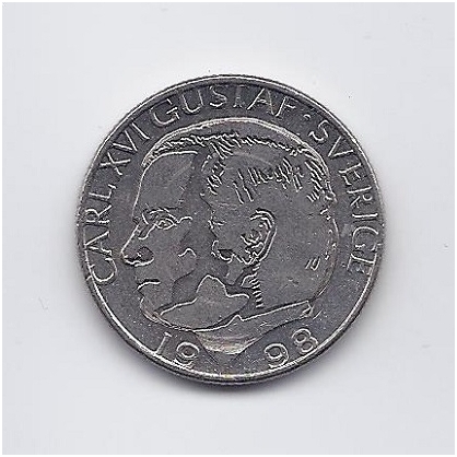 SWEDEN 1 KRONA 1998 KM # 852a XF 1
