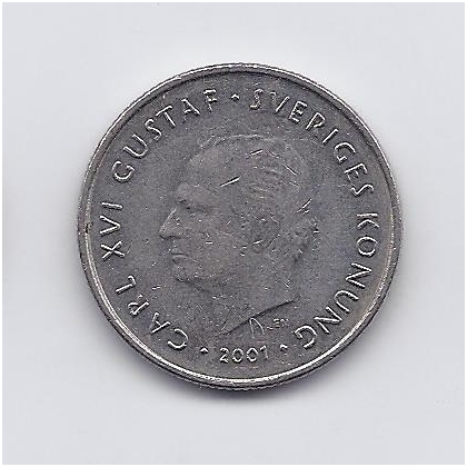 SWEDEN 1 KRONA 2001 KM # 894 XF 1