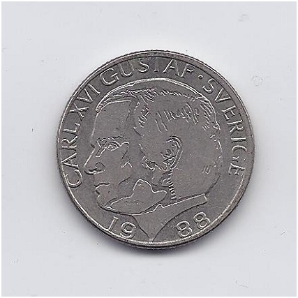 SWEDEN 1 KRONA 1988 KM # 852a VF/XF 1