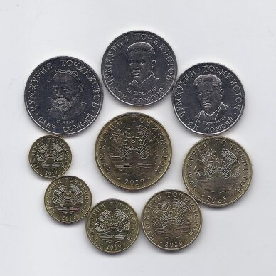 TAJIKISTAN 2019 -2023 9 coins set 1