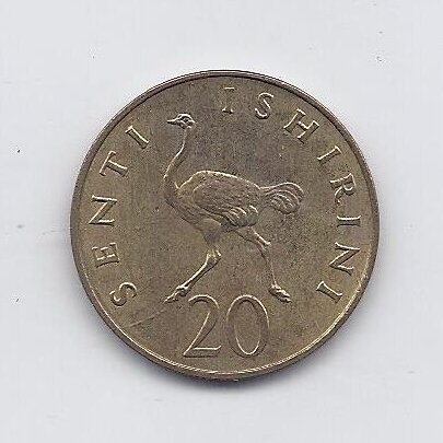 TANZANIJA 20 SENTI 1973 KM # 2 VF/XF