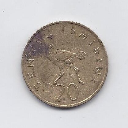 TANZANIJA 20 SENTI 1966 KM # 2 F/VF