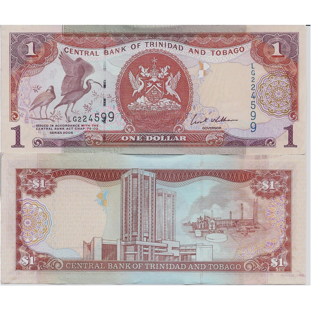 TRINIDADAS IR TOBAGAS 1 DOLLAR 2006 P # 46a UNC