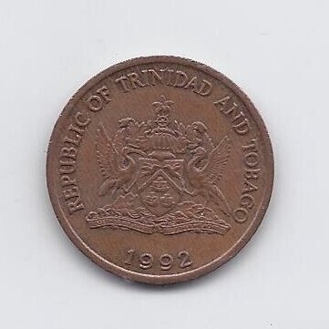 TRINIDAD AND TOBAGO 5 CENTS 1992 KM # 30 VF 1
