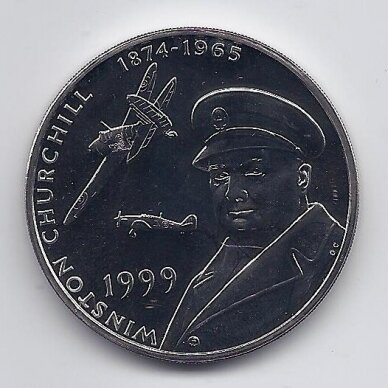 TRISTANAS DA KUNJA 50 PENCE 1999 KM # 9 AU Vinstonas Čerčilis
