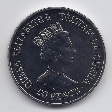 TRISTANAS DA KUNJA 50 PENCE 1999 KM # 9 AU Vinstonas Čerčilis 1