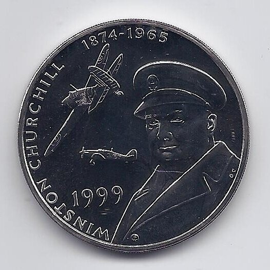 TRISTANAS DA KUNJA 50 PENCE 1999 KM # 9 AU Vinstonas Čerčilis