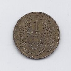 TUNISIA 1 FRANC 1941 KM # 247 VF TUNISIA 1 FRANC 1941 KM # 247 VF