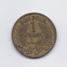 TUNISIA 1 FRANC 1945 KM # 247 VF TUNISIA 1 FRANC 1945 KM # 247 VF
