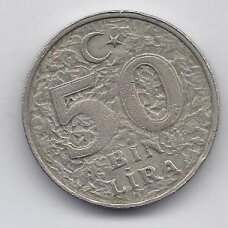 TURKIJA 50 000 LIRA 1998 KM # 1056 VF TURKIJA 50 000 LIRA 1998 KM # 1056 VF