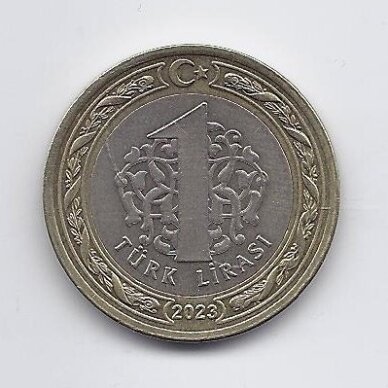 TURKIJA 1 LIRA 2023 KM # 1383 XF