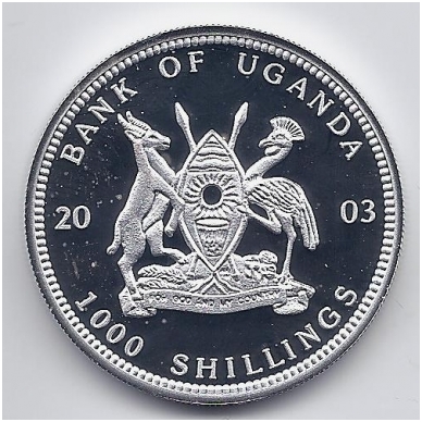 UGANDA 1000 SHILLINGS 2003 KM # 104 PROOF 1