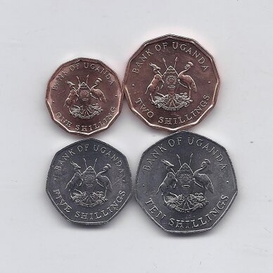 UGANDA 1987 m. 4 monetų rinkinys 1