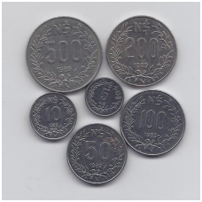 URUGVAJUS 1989 m. 6 monetų komplektas
