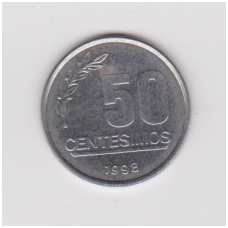 URUGVAJUS 50 CENTESIMOS 1998 KM # 106 VF