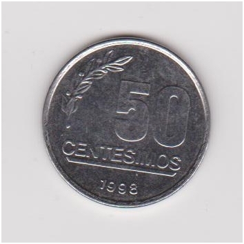 URUGVAJUS 50 CENTESIMOS 1998 KM # 106 XF