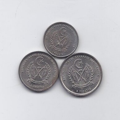 WESTERN SAHARA 1993 three coins set ( coins with corrosion or patina ) 1