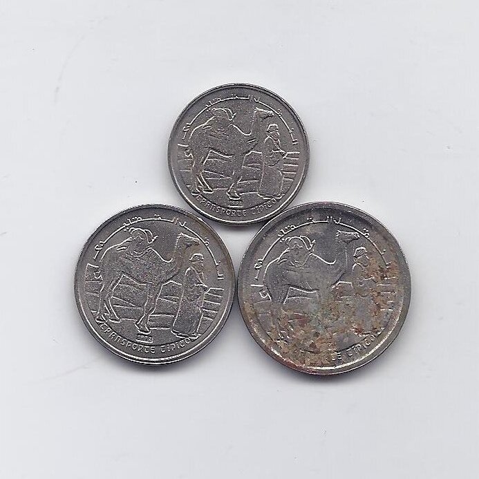 WESTERN SAHARA 1993 three coins set ( coins with corrosion or patina )