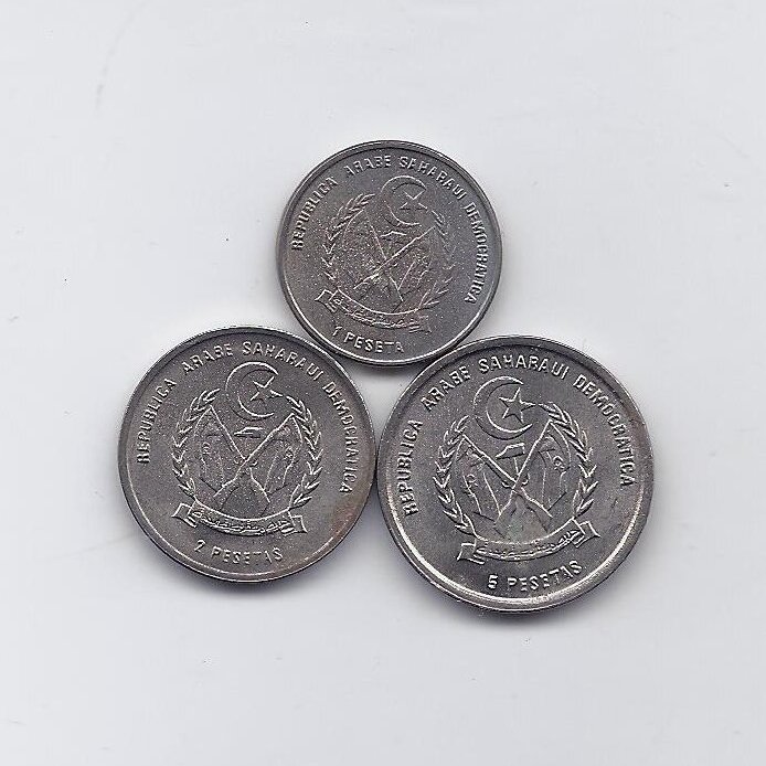 WESTERN SAHARA 1993 three coins set ( coins with corrosion or patina ) 1