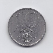 HUNGARY 10 FORINT 1971 KM # 595 VF HUNGARY 10 FORINT 1971 KM # 595 VF