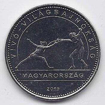 VENGRIJA 50 FORINT 2019 KM # 980 UNC Fechtavimas