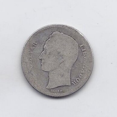 VENESUELA 1 BOLIVAR 1929 Y # 22 F 1