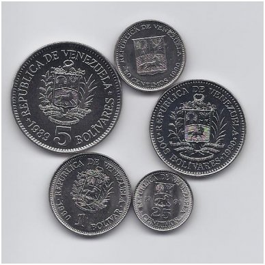 VENESUELA 1989 - 1990 m. 5 monetų komplektas
