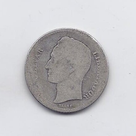 VENESUELA 1 BOLIVAR 1929 Y # 22 F 1