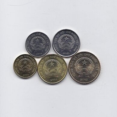 VIETNAMAS 2003 m. 5 monetų rinkinys 1