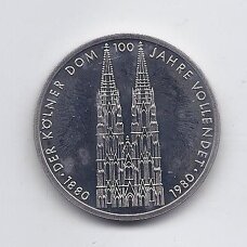 VOKIETIJA 5 MARK 1980 KM # 153 PROOF Kelnas VOKIETIJA 5 MARK 1980 KM # 153 PROOF Kelnas