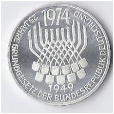 GERMANY 5 MARK 1974 KM # 138 XF Constitutional Law