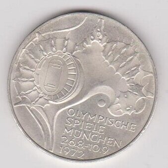 GERMANY 10 MARK 1972 D KM # 133 VF/XF Olympics