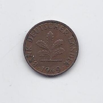 GERMANY 1 PFENNIG 1949 J KM # A101 VF 1
