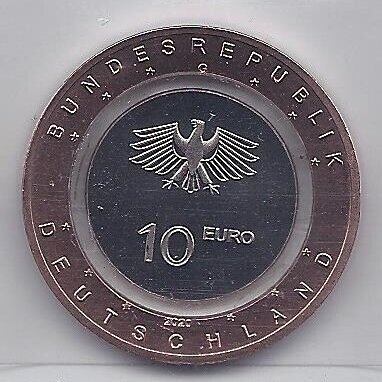GERMANY 10 EURO 2020 G KM # 391 UNC On land 1