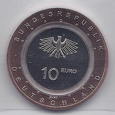 GERMANY 10 EURO 2020 G KM # new UNC ON LAND 1