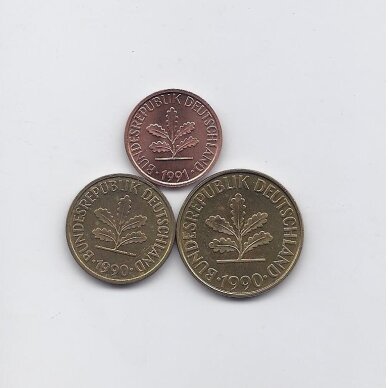 GERMANY 1990 - 1991 3 coins set 1