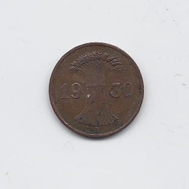 GERMANY 1 REICHSPFENNIG 1930 A KM # 37 VF 1